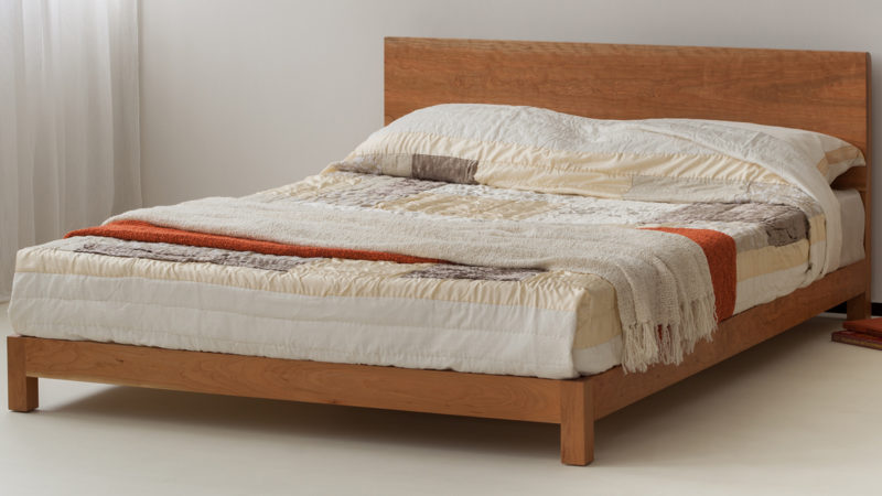 Modern low cherry sonora bed shown in kingsize