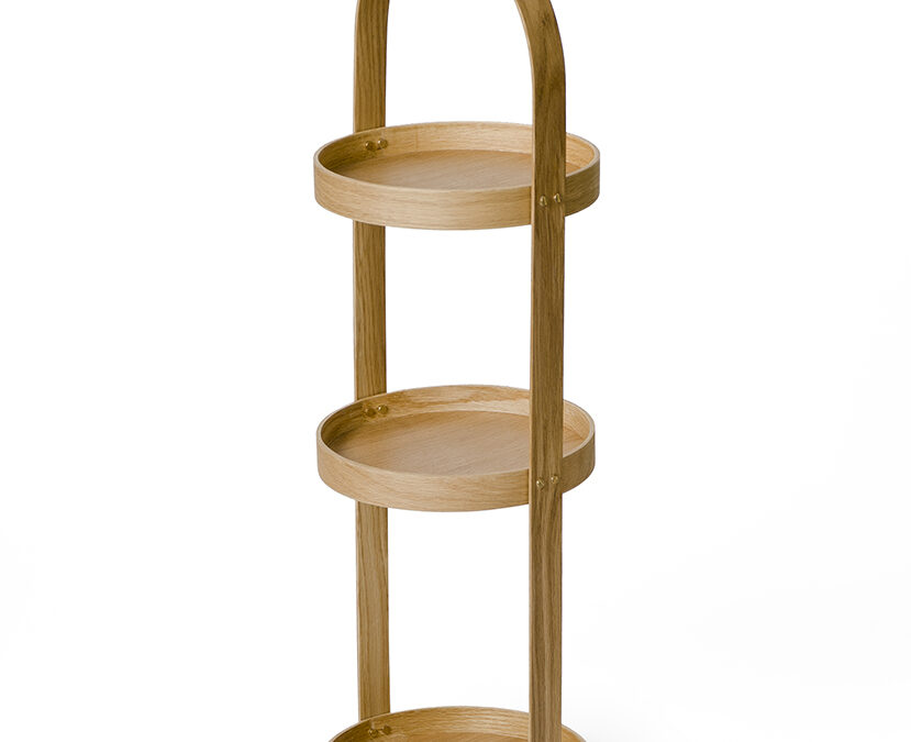 3 tier bathroom storage caddy - natural oak