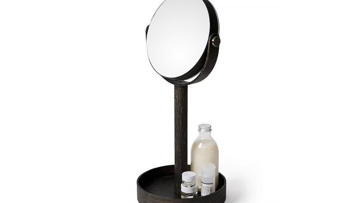 magnify mirror - dark oak