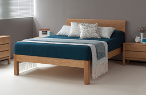 solid oak Tibet bed comes in a choice of wood and in a range of bed sizes