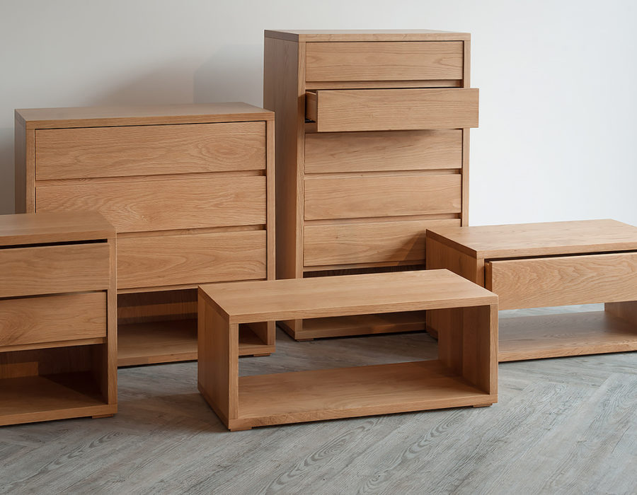 Black Lotus Cube solid oak contemporary bedroom storage furniture collection