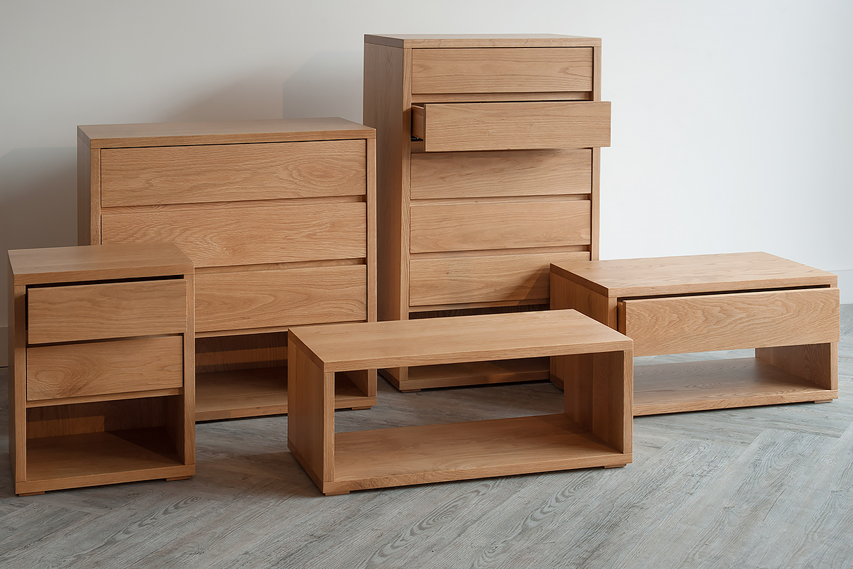 Black Lotus Cube solid oak contemporary bedroom storage furniture collection