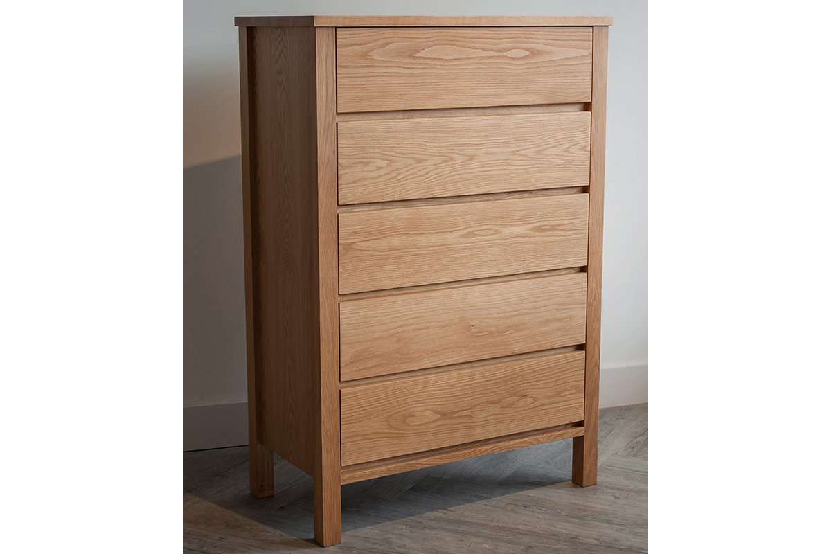 Black Lotus Shaker Tall Five Drawer Chest Natural Bed Company