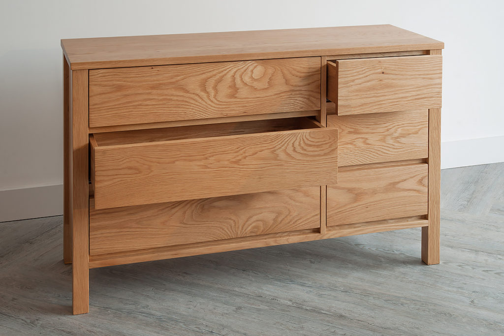 shaker 6-drawer chest open