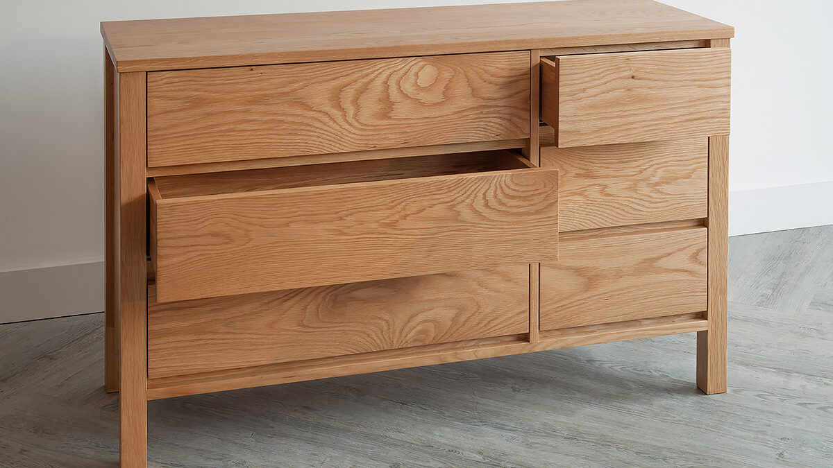 shaker 6-drawer chest open