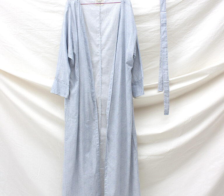 long length cotton robe - spirals