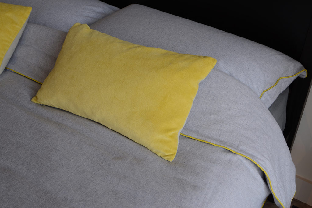 grey & lime brushed cotton bedding