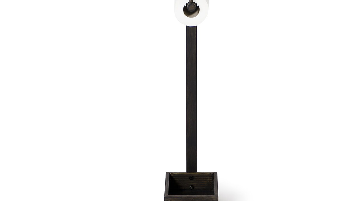 wireworks dark oak loo roll holder front
