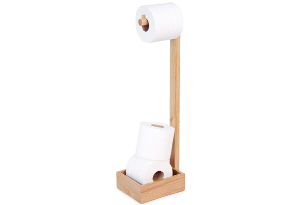 wireworks natural oak freestanding toilet roll holder mezza