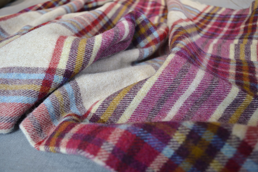 colourful check throw