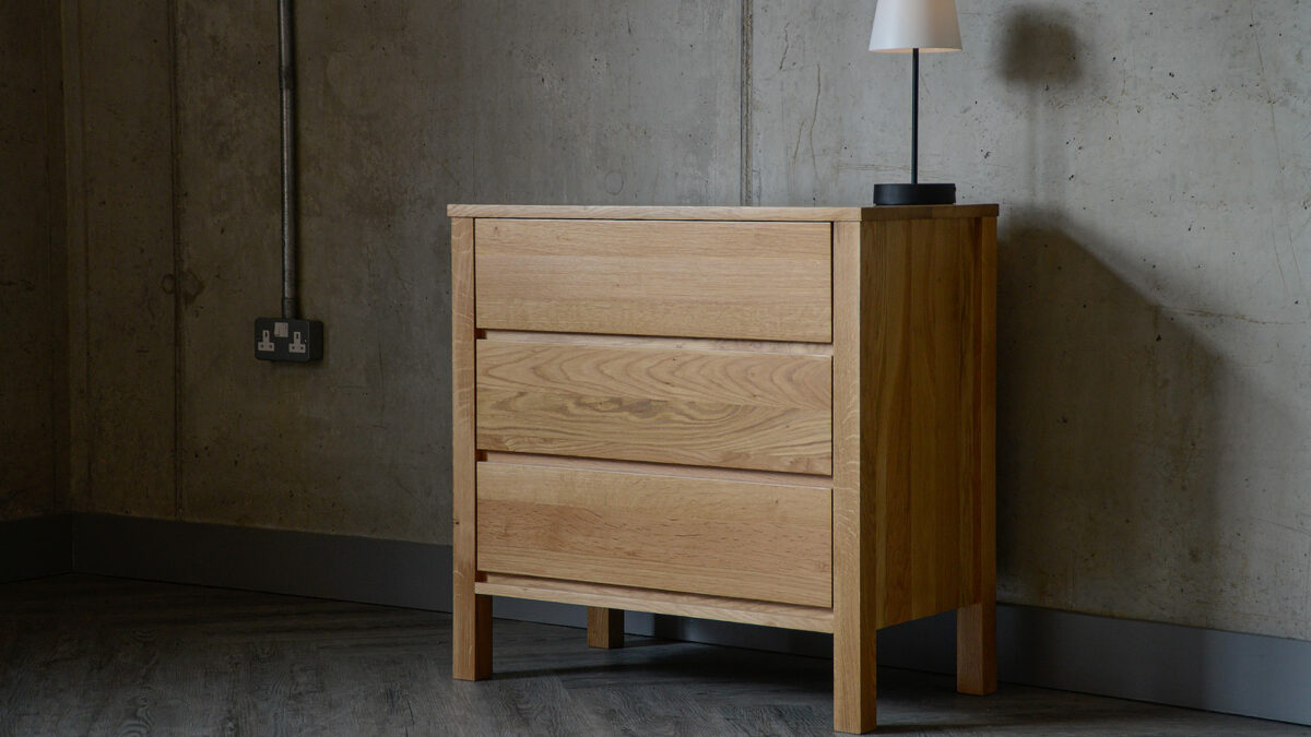3 drawer chest oak Shaker furniture