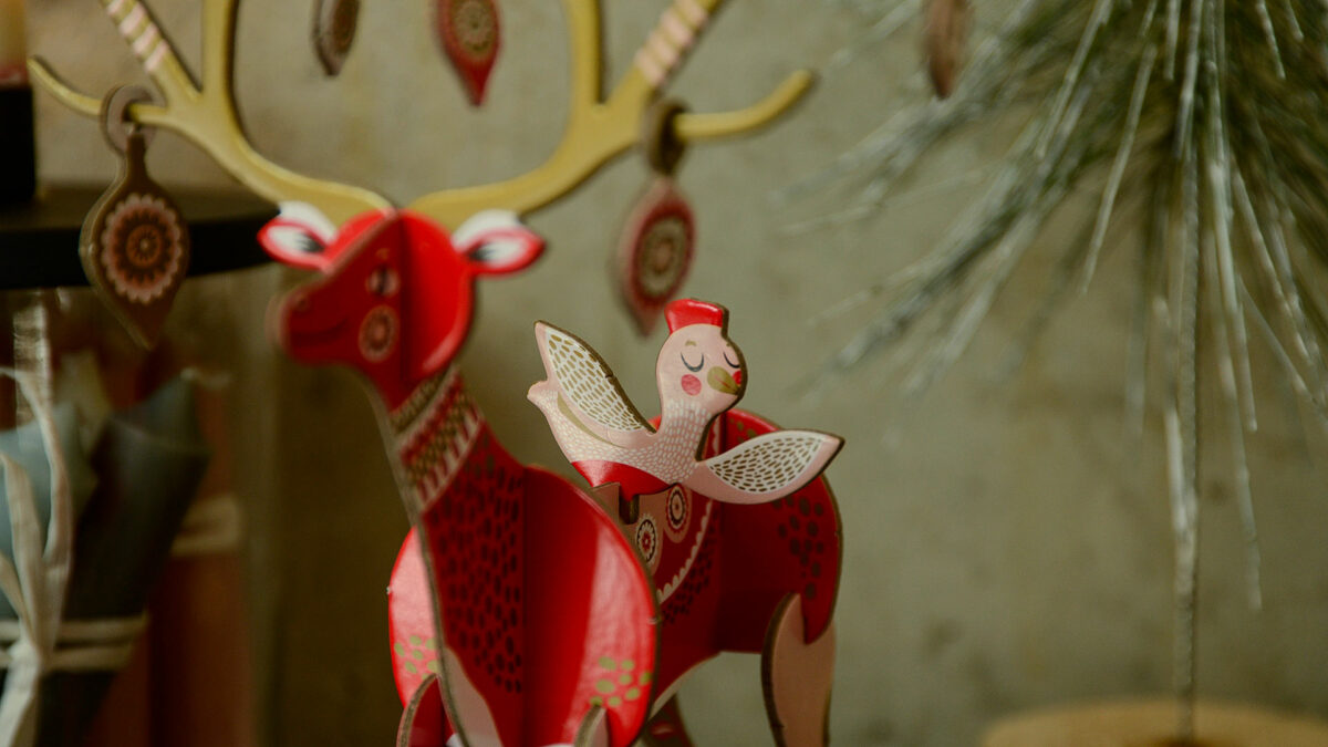 3d reindeer bird detail