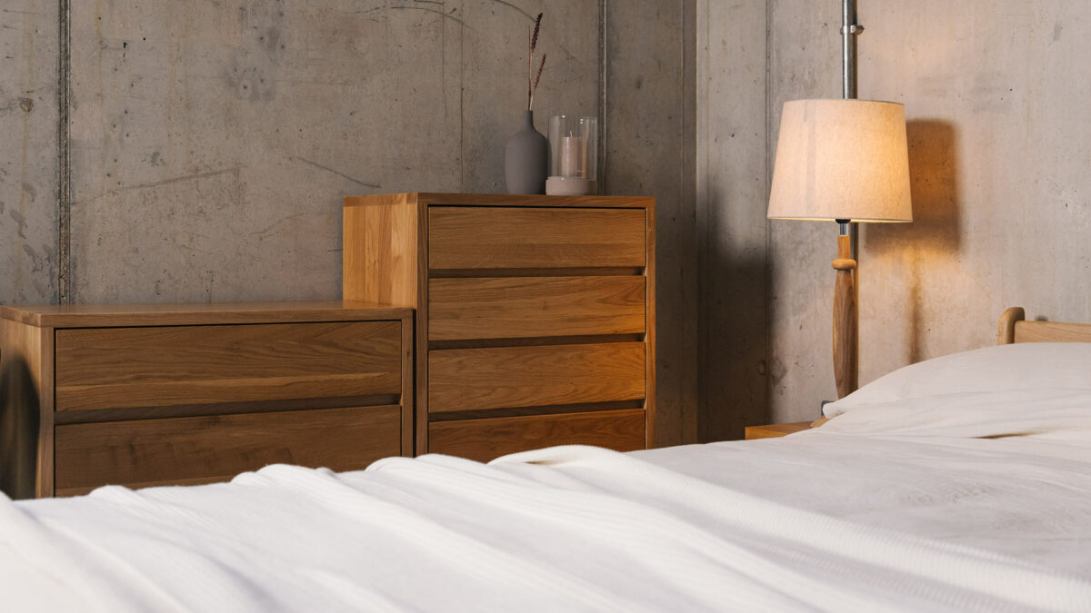 5 drawer and 3 drawer oak chests