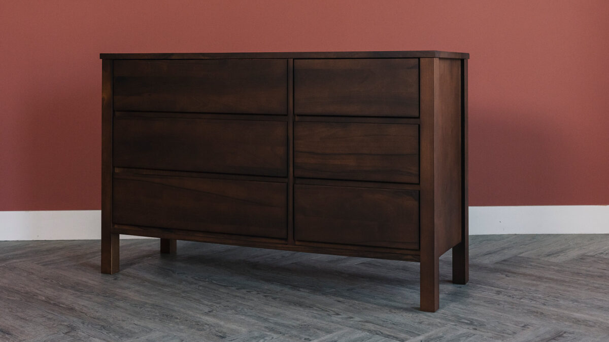 6 drawer chaker chest smoked walnut finish
