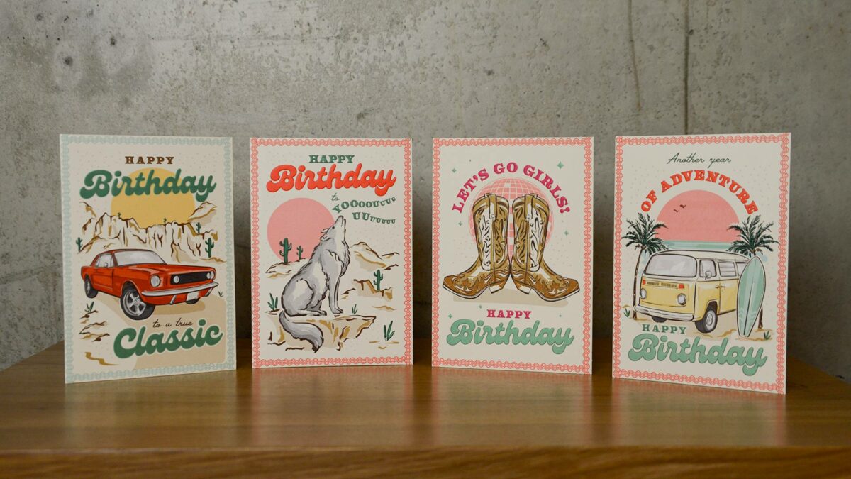 Americana birthday card set main view