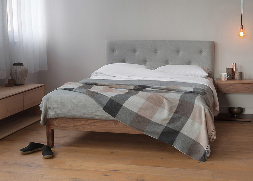 Arran contemporary upholstered headboard bed - Scandinavian Inspired bedroom