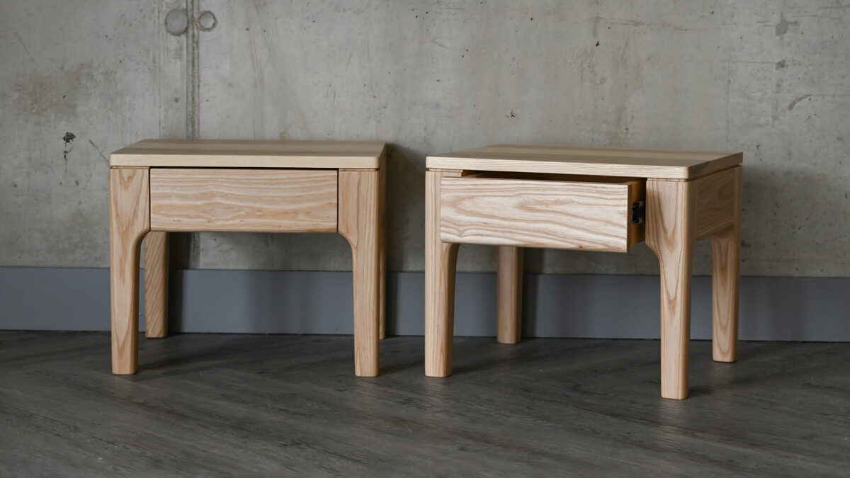 QUICK SHIP Ash Camden Bedside Drawer Tables