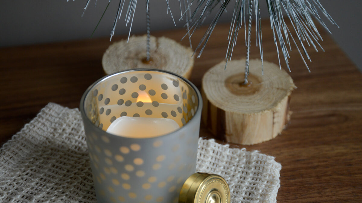 Black Frosted Glass Candleholders Polka Dot Closeup