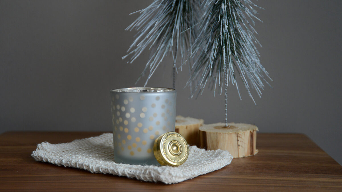 Black Frosted Glass Candleholders Polka Dot Wide