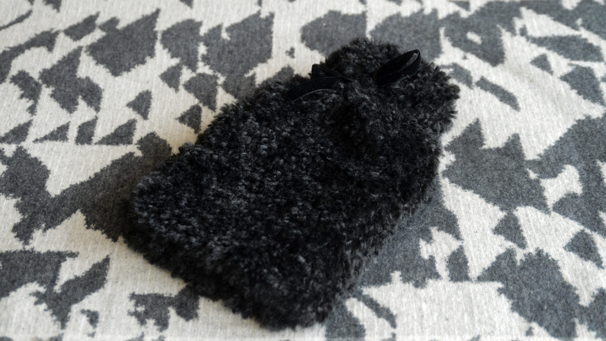 Black Teddy Hot Water Bottle Front