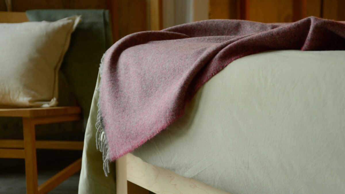 Blackberry Marl Wool Throws Corner Detail scaled
