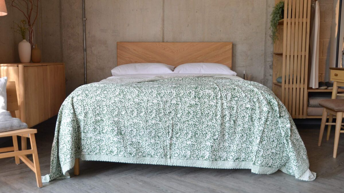 Block Print Stitched Cotton Bedspreads - Various Colours - Image 8