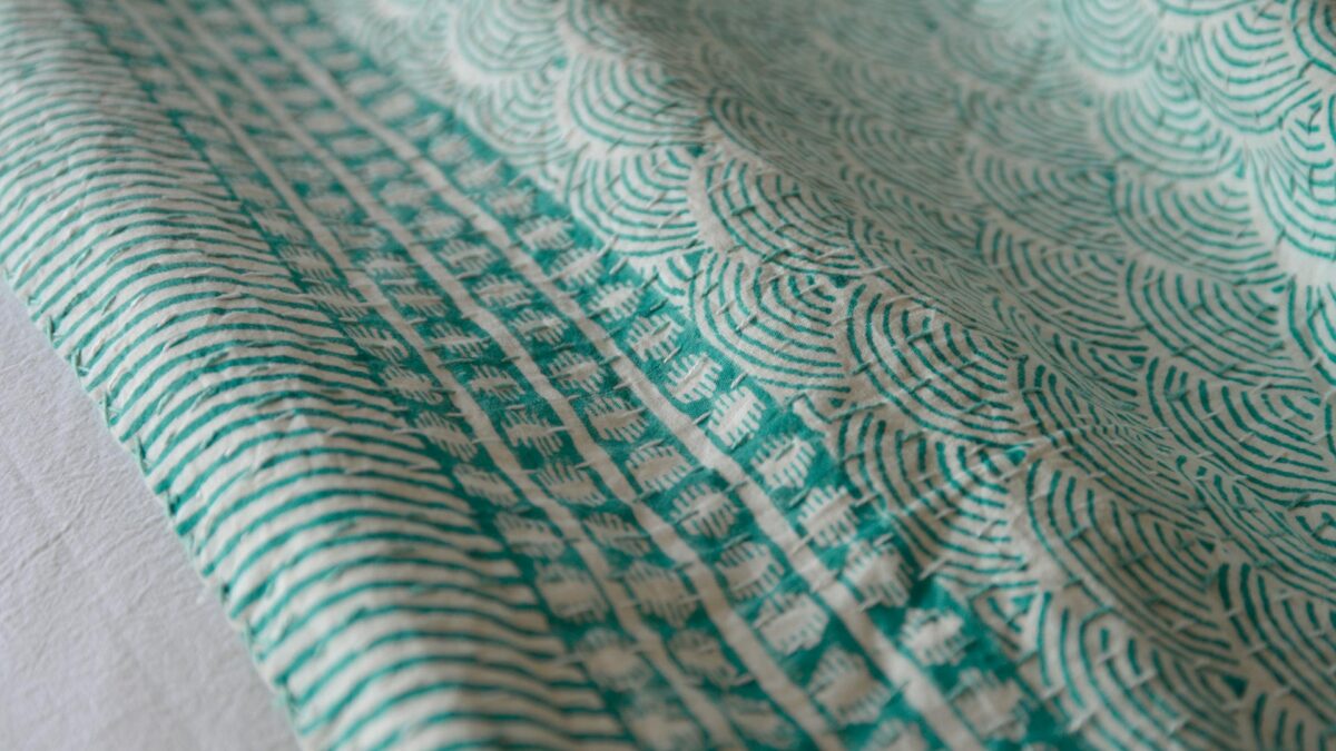 Block Print Stitched Cotton Bedspreads - Various Colours - Image 6