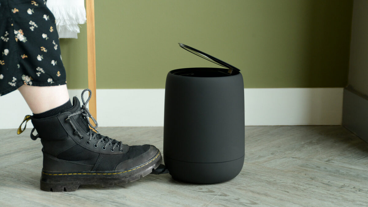 Blomus Black Small Pedal Bin in Use