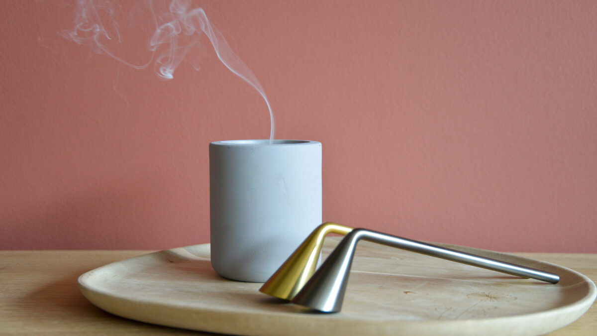 Blomus Candle Snuffers with smoking candle