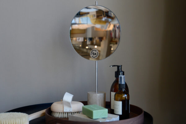 Marble bathroom accessories - Magnifying Mirror & Soap Dish