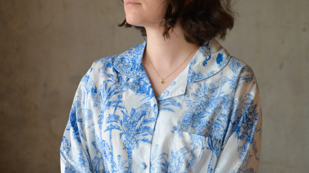Blue & White Jungle Print Pyjamas