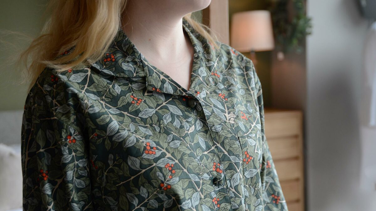 Botanical Berry PJ Set collar detail