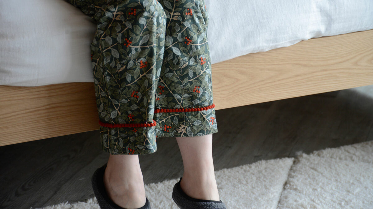 Botanical Berry PJs ankle cuff detail