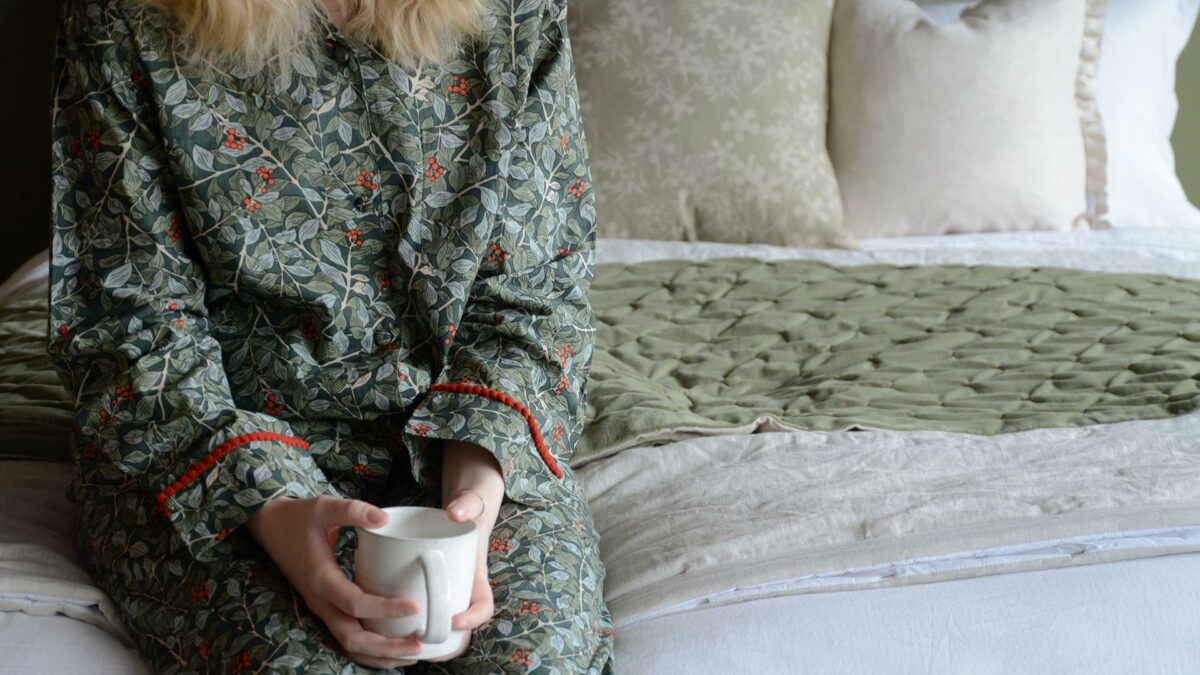 Botanical Berry PJs on model