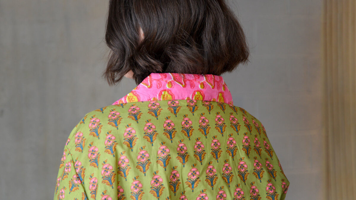 Bright Green & Pink Floral Pyjamas - Image 4