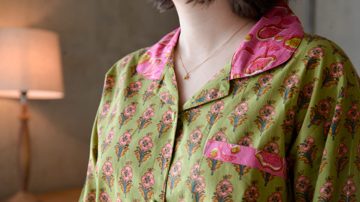 Bright Green & Pink Floral Pyjamas - Image 3