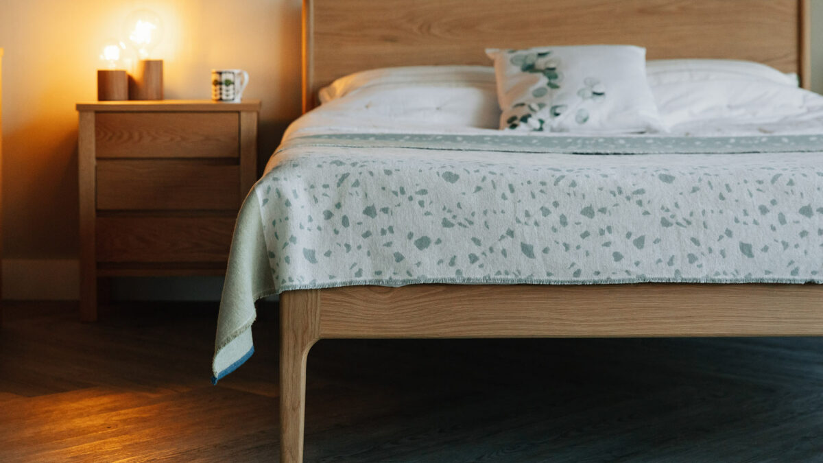 Camden bed in solid oak updated design 1300