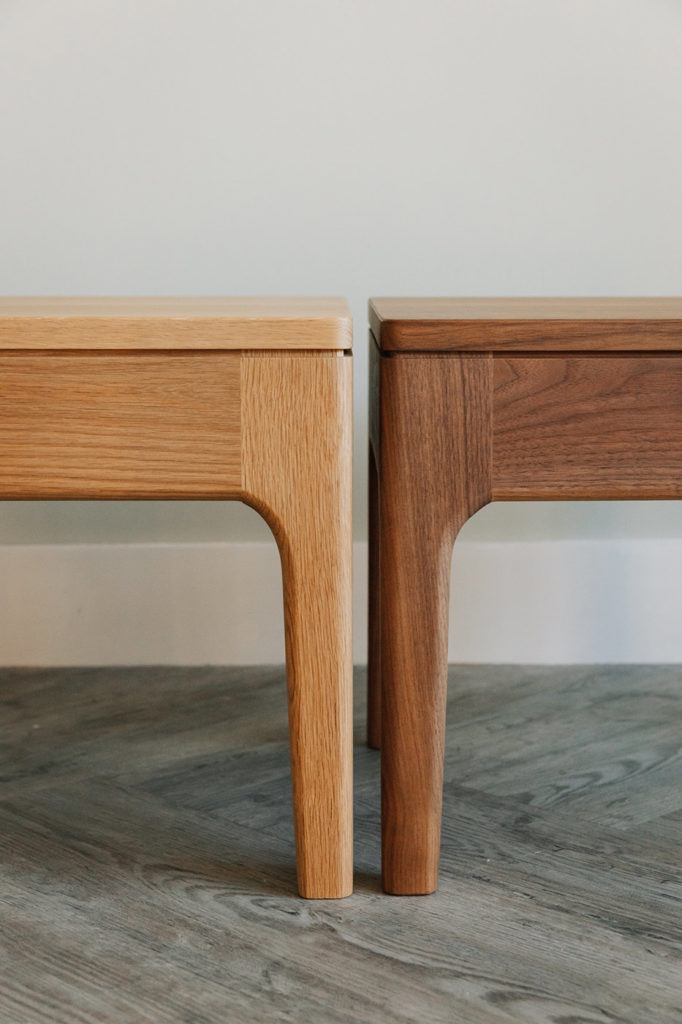 hand crafted wooden bedside tables from Natural Bed Company, available in a choice of wood