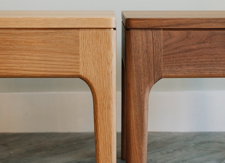 hand crafted wooden bedside tables from Natural Bed Company, available in a choice of wood