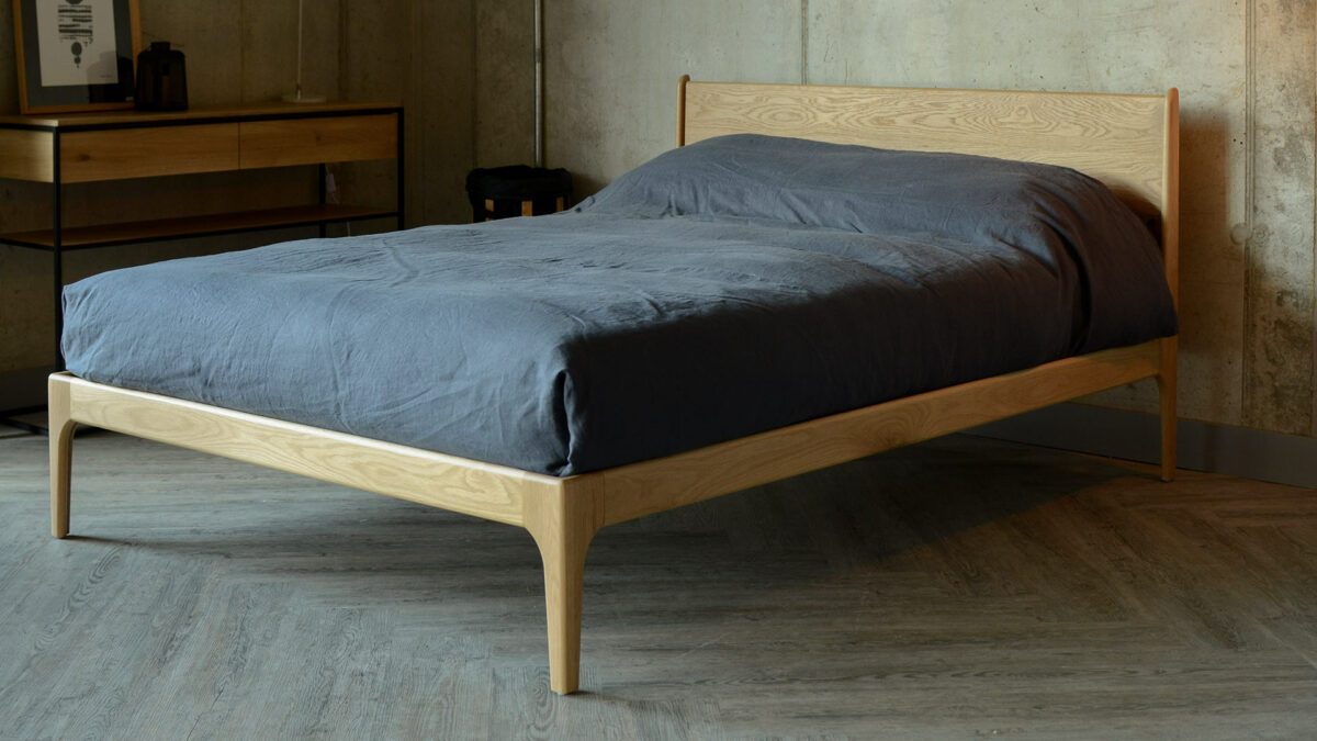 Oak Camden bed handmade in Britain