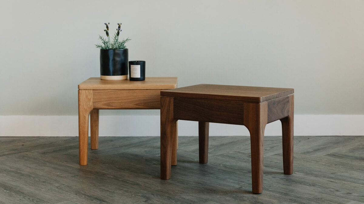 Camden oak and walnut bedside tables CAMDEN