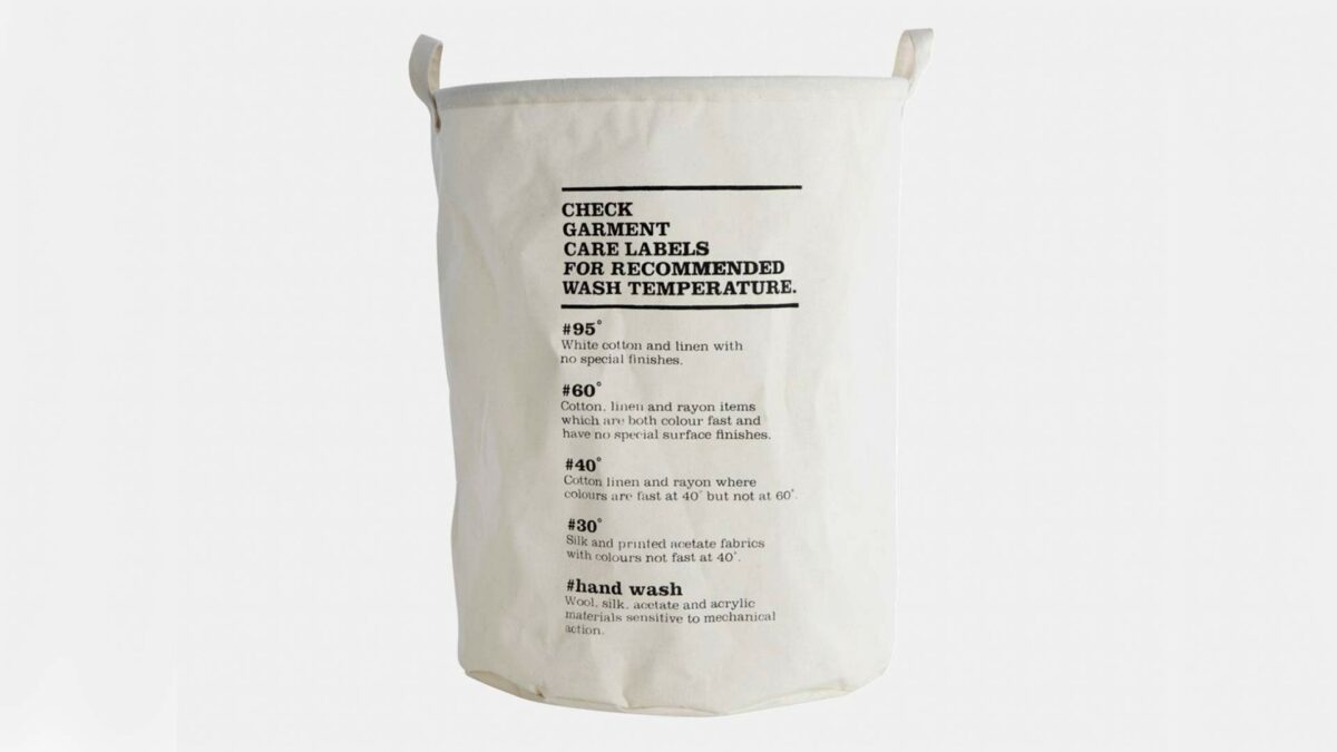 Care instructions print Laundry bag