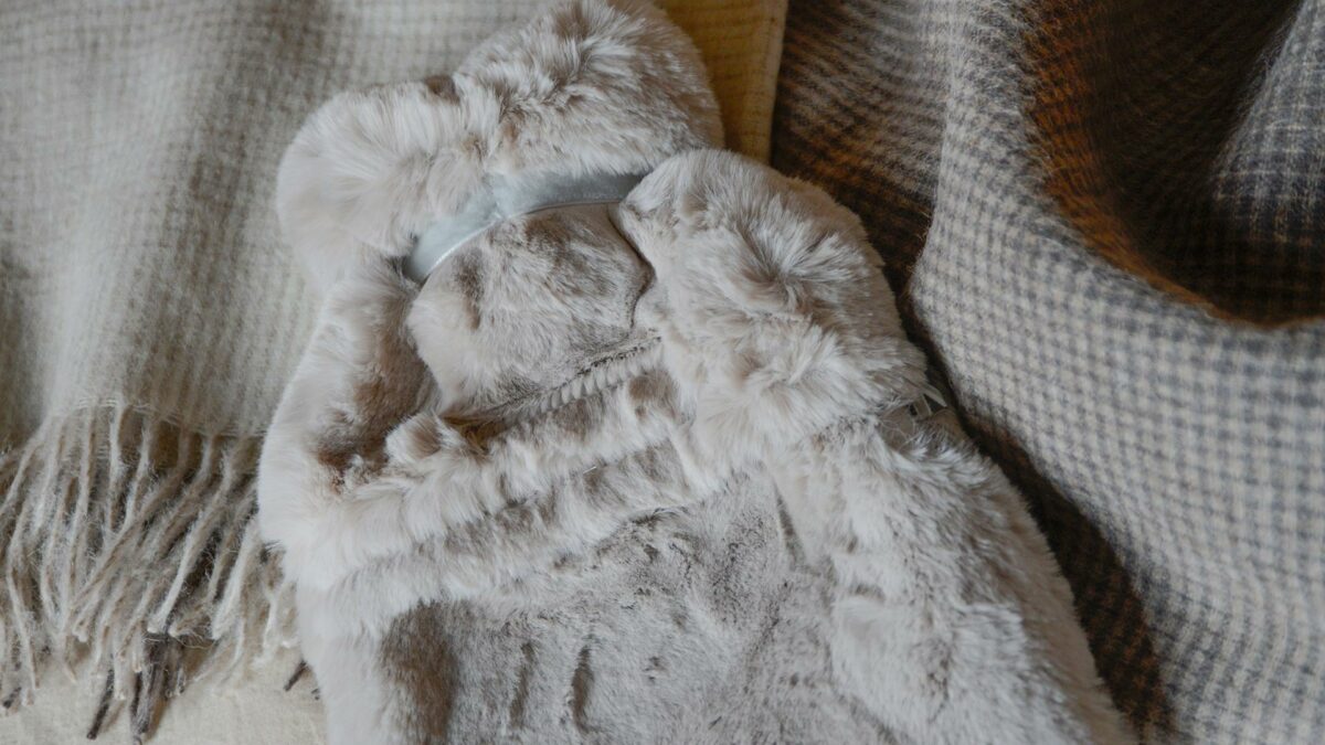Chalk Grey Hot Water Bottle Back