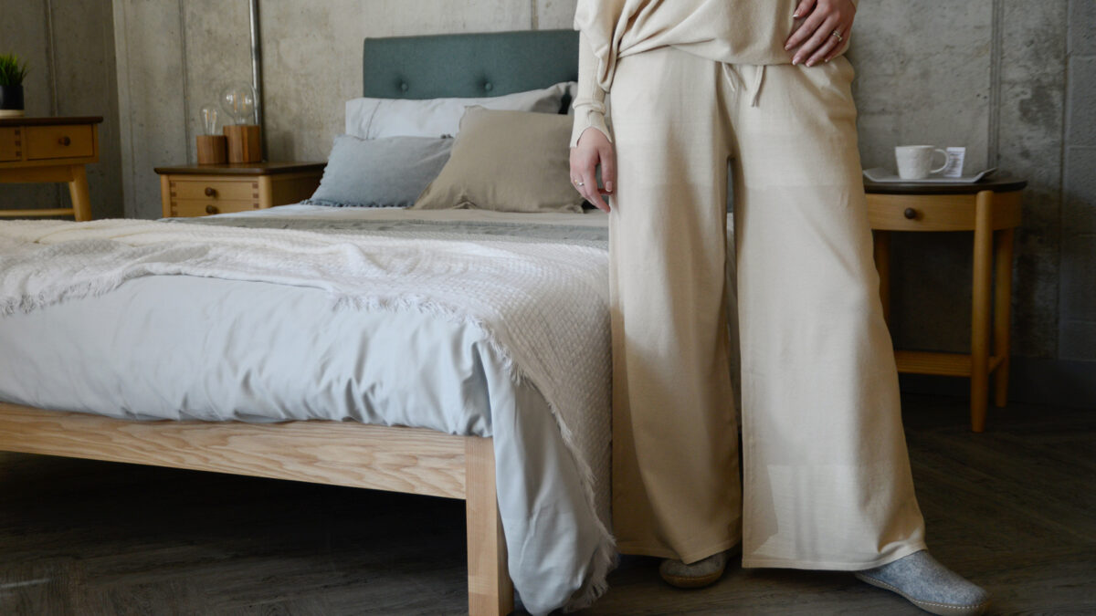 Chalk Wide Leg Pants Beige Front1