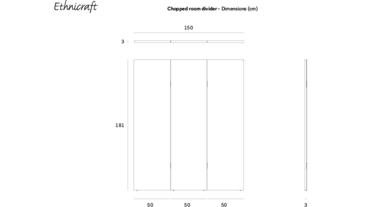 Chopped room divider dimensions