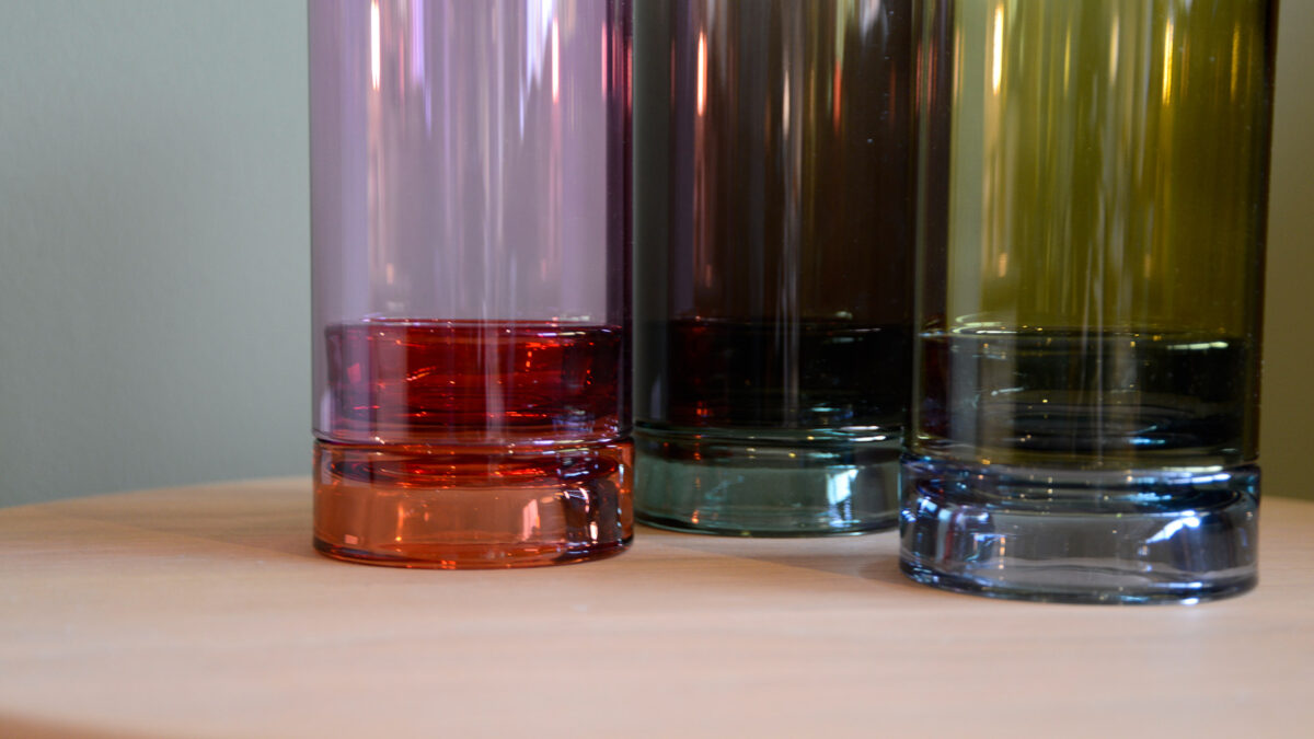 Colourful Glass Candleholders Coloured Bottoms