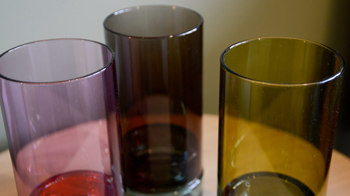 Colourful Glass Candleholders Coloured Tops