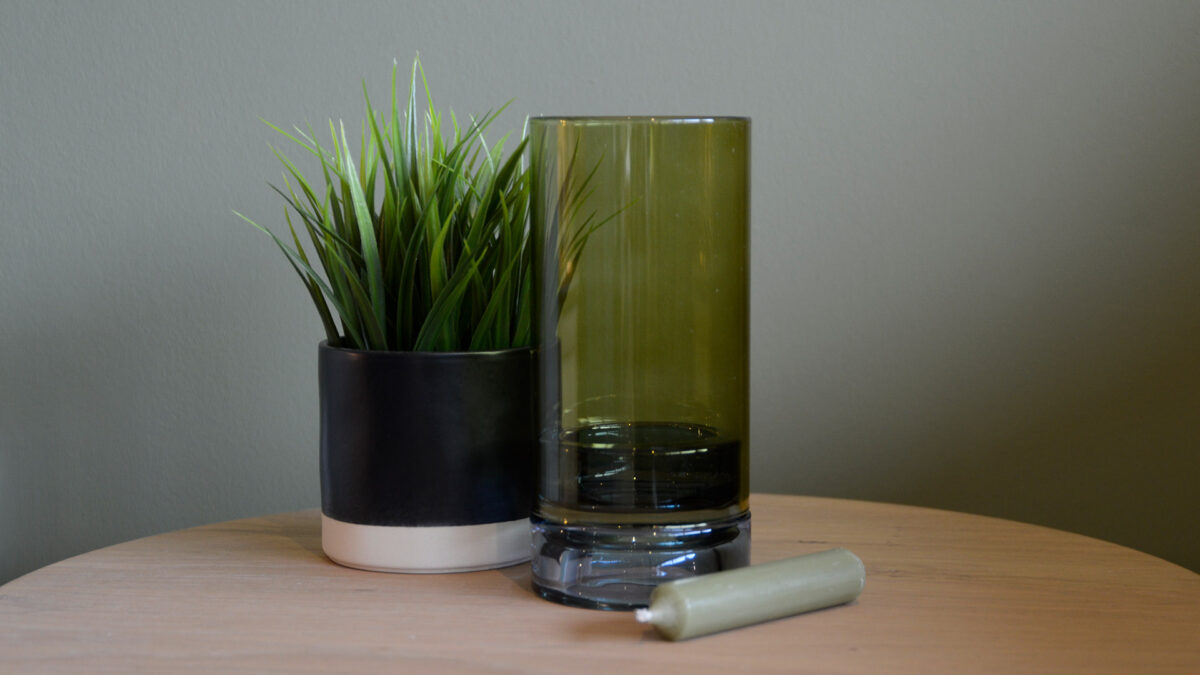 Colourful Glass Candleholders Green Blue