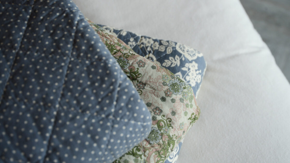 Colourful Patterned Bedspreads Close Up