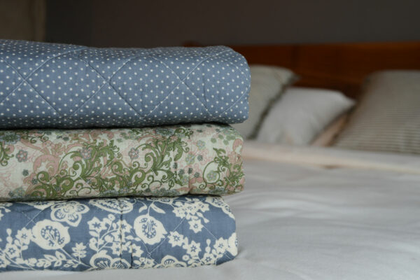 Quilted Throws in Blue and Green